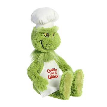 Aurora® Whimsical Dr. Seuss™ Chef Grinch Stuffed Animal - Officially Licensed Plush for Imaginative Play - Perfect for Kids and Adults - Green 14