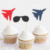 Fighter Party Cupcake Topper,Airplane themed Birthday Party Decorations