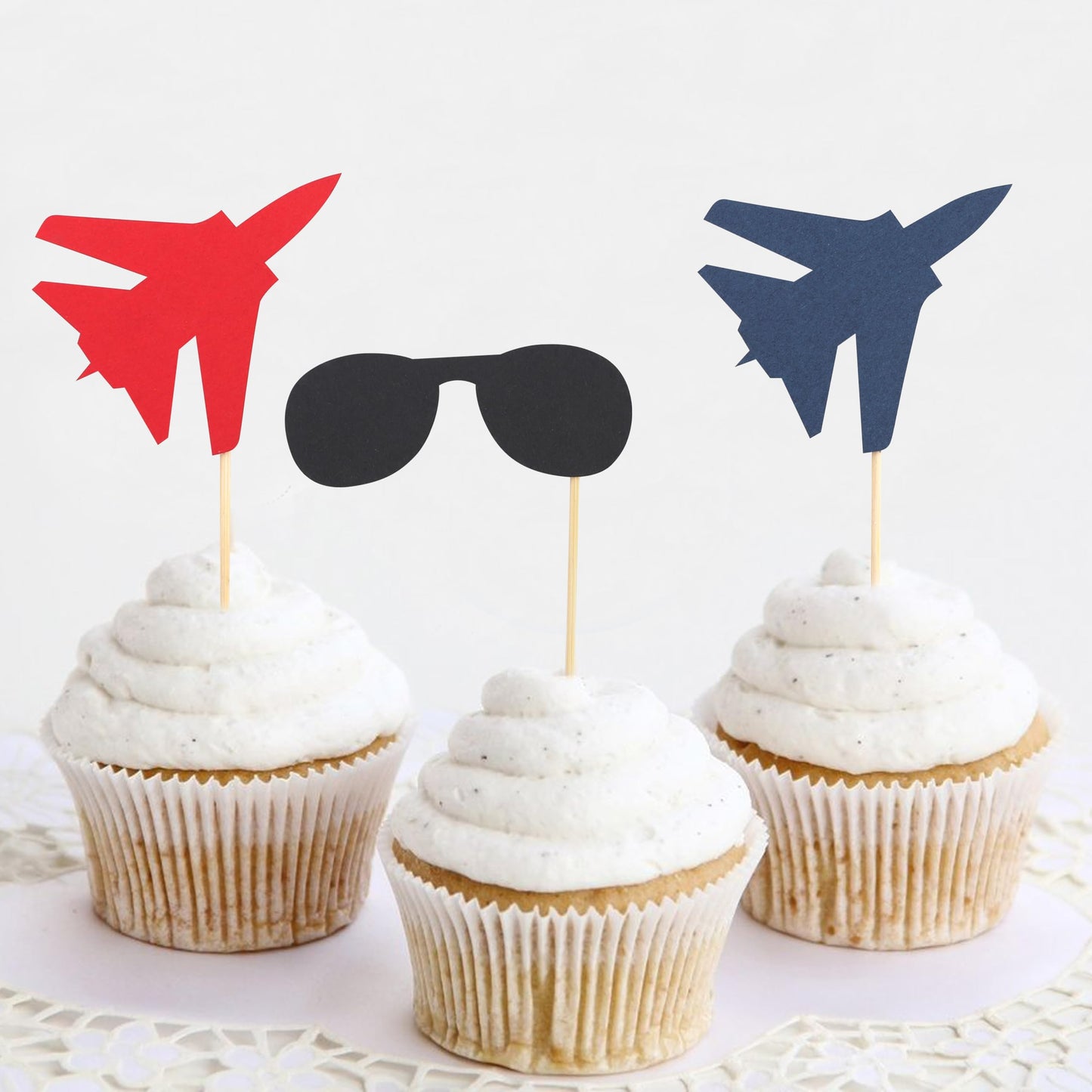 Fighter Party Cupcake Topper,Airplane themed Birthday Party Decorations