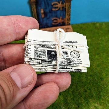 Miniature Printable Newspaper, Dollhouse Miniature Vintage Newspapers, Mini Newspaper Bundle of Double Side, for Dollhouse Decor Porch, Miniature Home