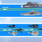 WASAiKA WASK Aircraft Carrier Toy and Submarine Toy Naval Ship with Launching Small Scale Model Fighter Jet Toy and Torpedoes, Ideal Gift Army Toys