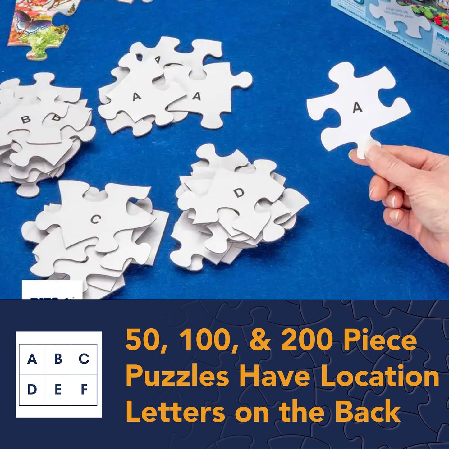Bits and Pieces 50 Piece Puzzles for Adults, A Touch of Spring - 50 Extra Large Pieces 15" x 19" Jigsaw Puzzles - Bunnies Rabbits Easter - Random Die