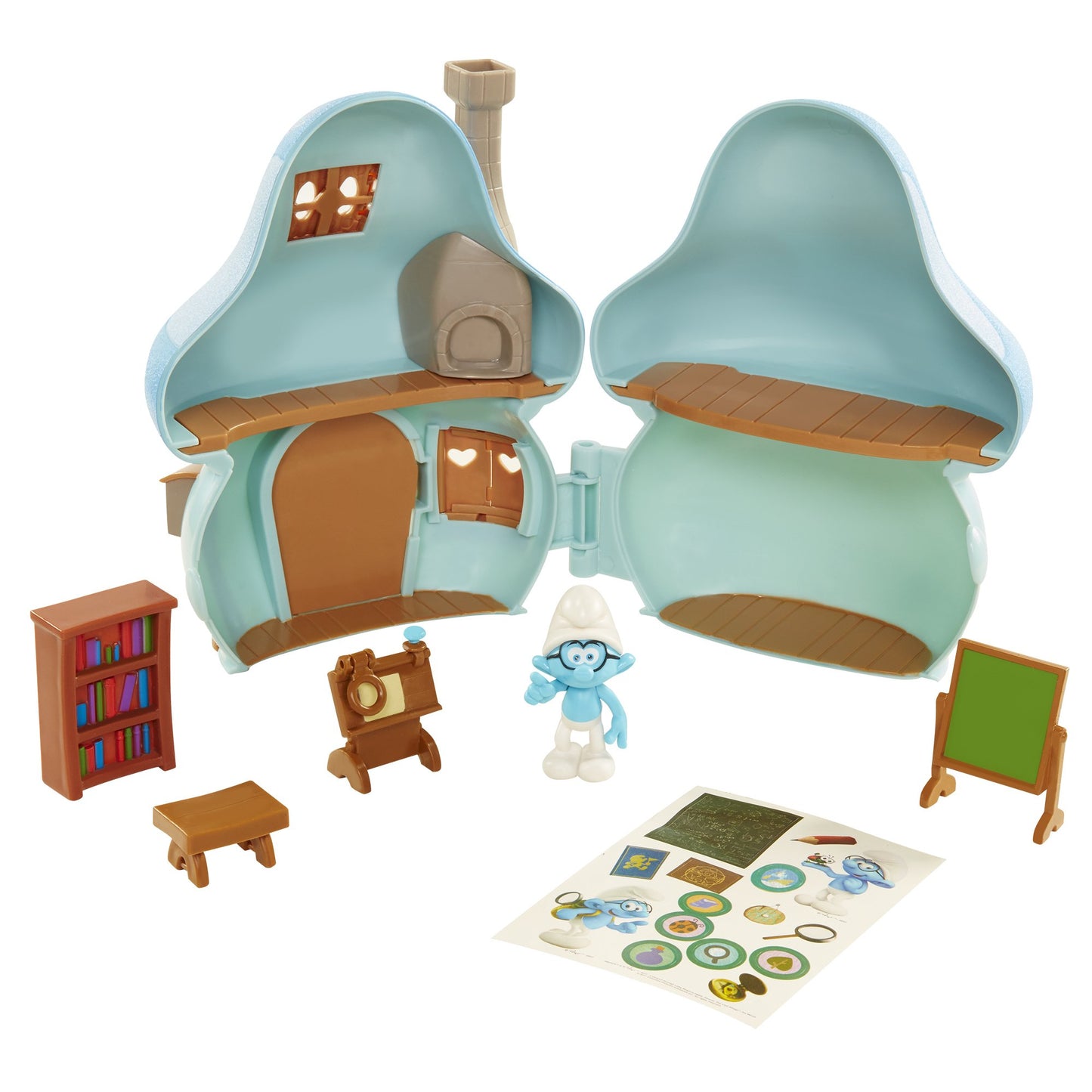 Smurfs The Lost Village Mushroom House Playset with Brainy Figure