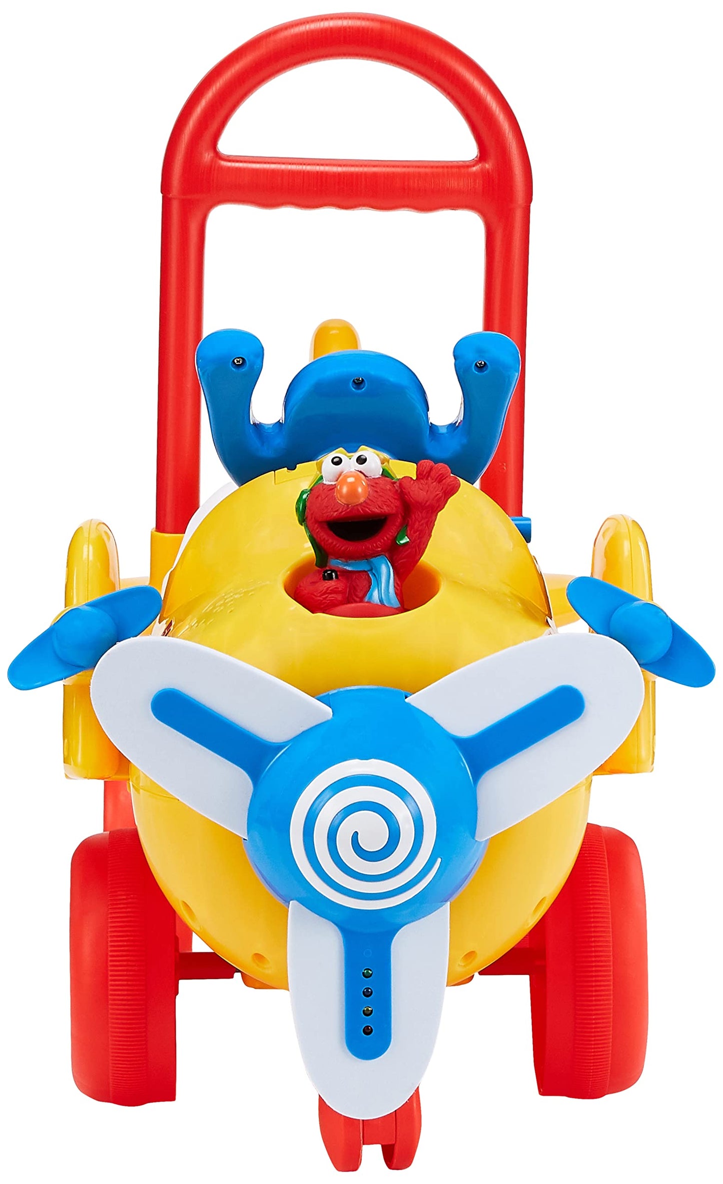 Kiddieland Sesame Street Elmo's Activity Plane Ride-On Toy, Lights Sounds Steering Wheel, Spinning Propeller, Imaginative Pretend Play for Toddlers