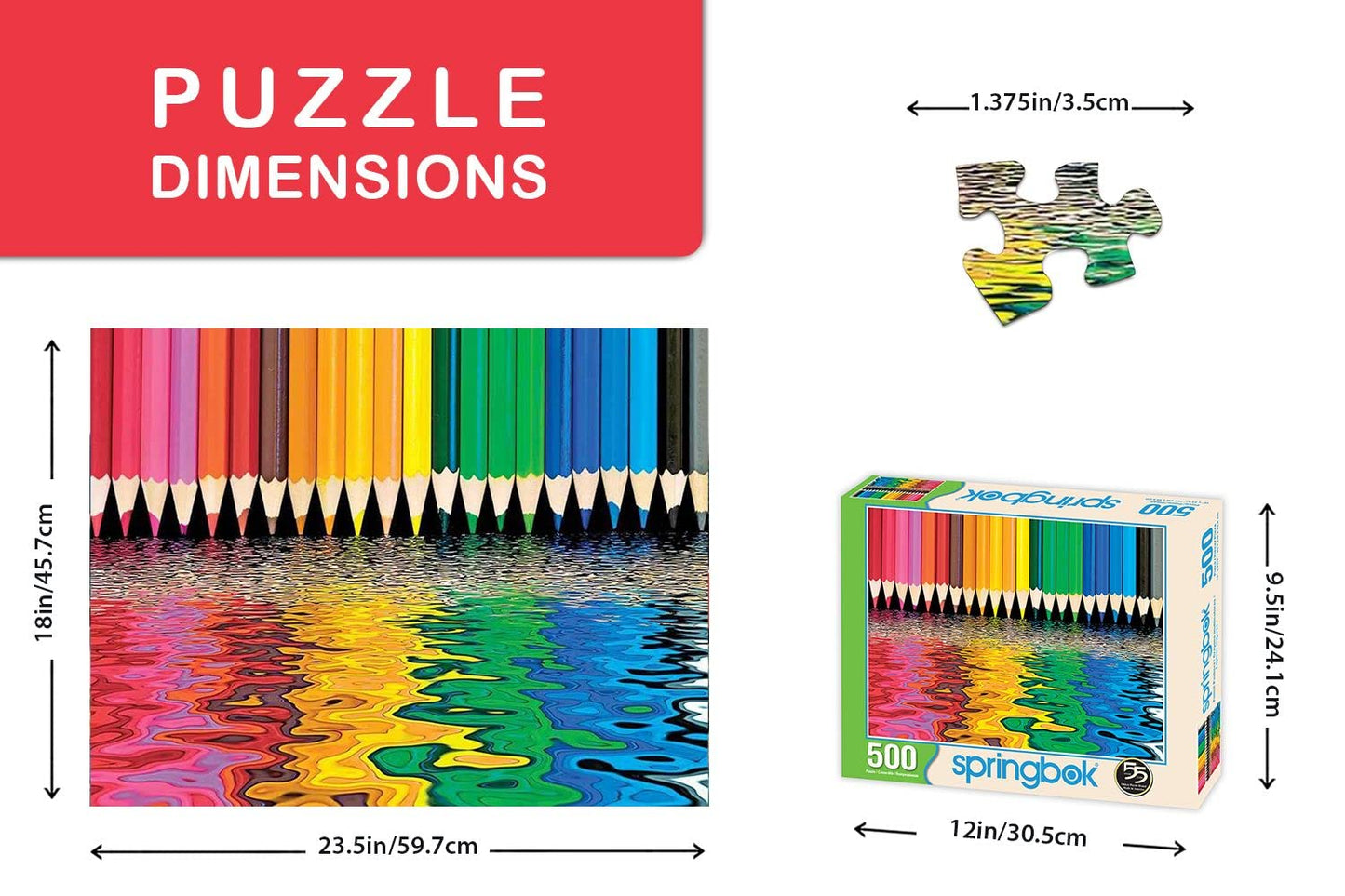 Springbok Pencil Pushers 500 Piece Jigsaw Puzzle for Adults