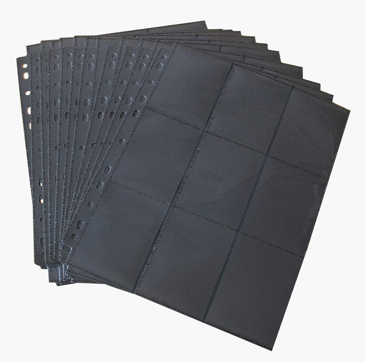 WINTRA 1800 Pockets Trading Card Pages, 9-Pocket Side-Loading Card Sleeves Protectors, Sports Card Collector Album Sheets for Ring Binder(100