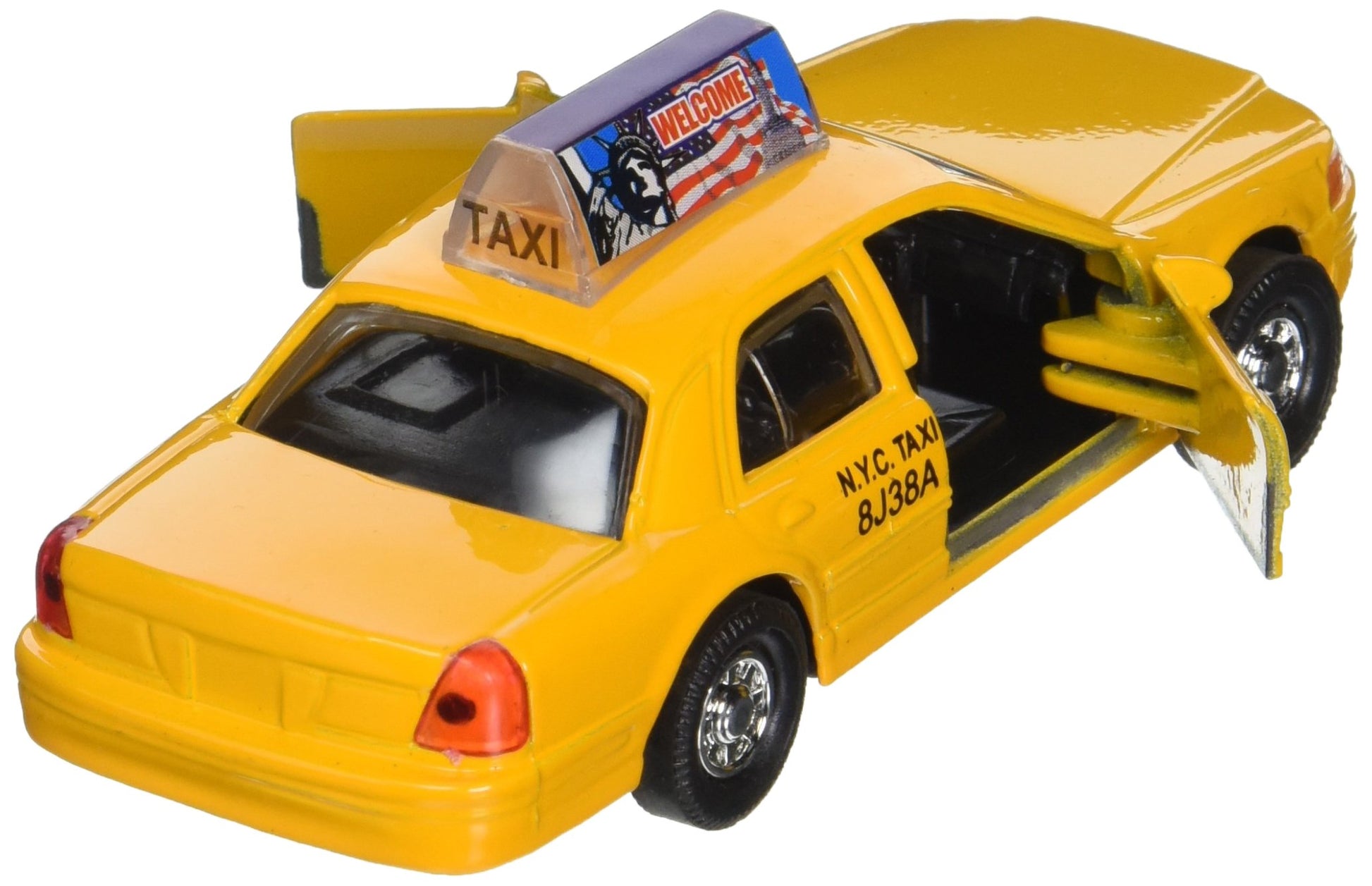 SF Toys New York City Modern Yellow NYC Medallion Taxi Cab 1/43 O Scale Diecast Commercial Car