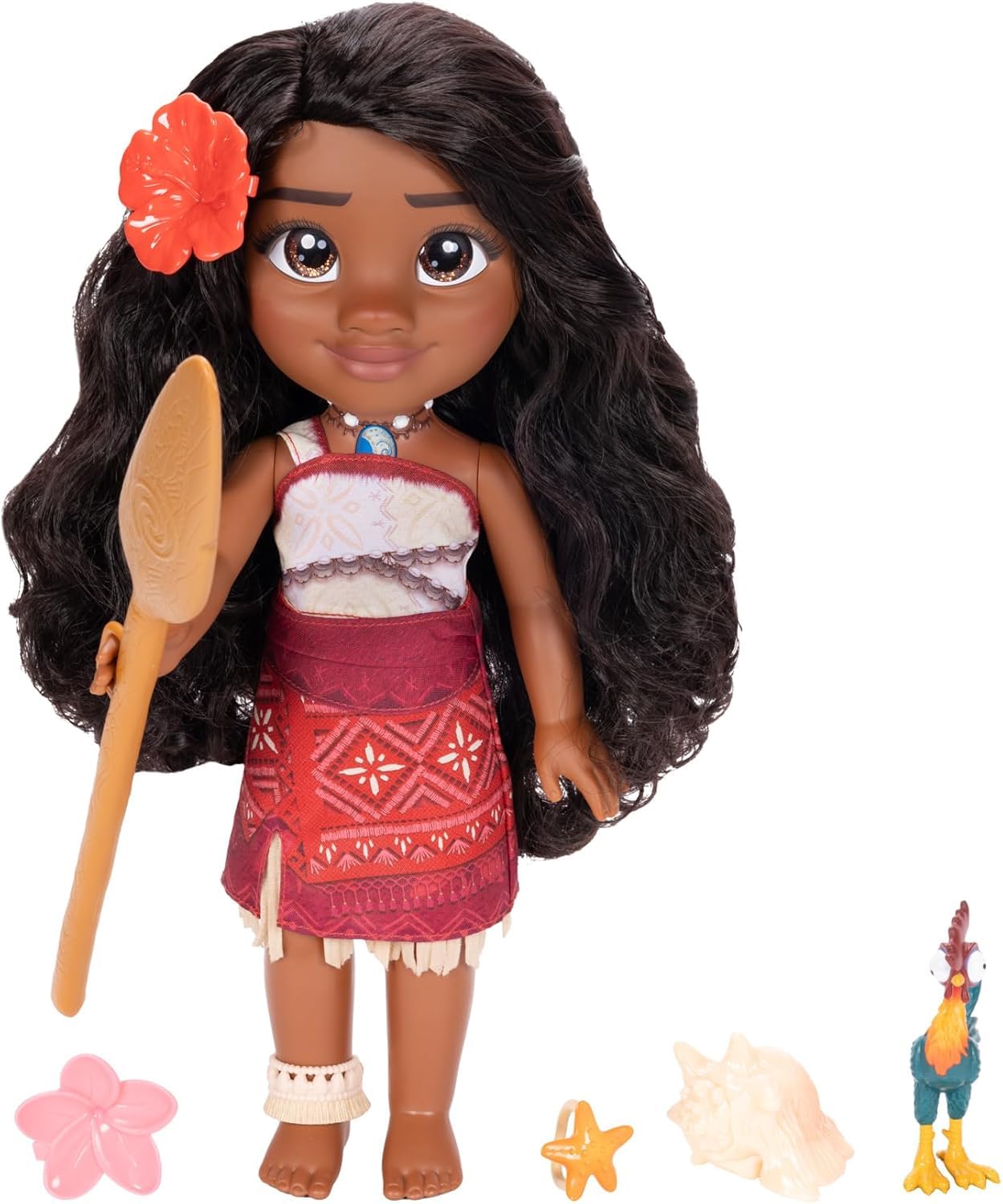 Oceania 2 Doll 38 cm Vaiana Singer with Her Clothes Inspired by The Animated Movie, Enriched with Precious Details, Her Eyes Shine