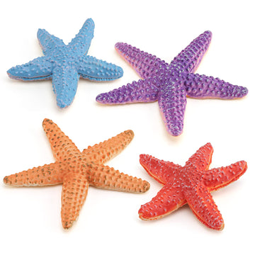 WONWONTOYS Starfish for Crafts 4PCS 3 Inch Starfish Decor Ornaments for Wedding Party Christmas Home Crafts Seashells for Kids Toddler Sea Shells Sea