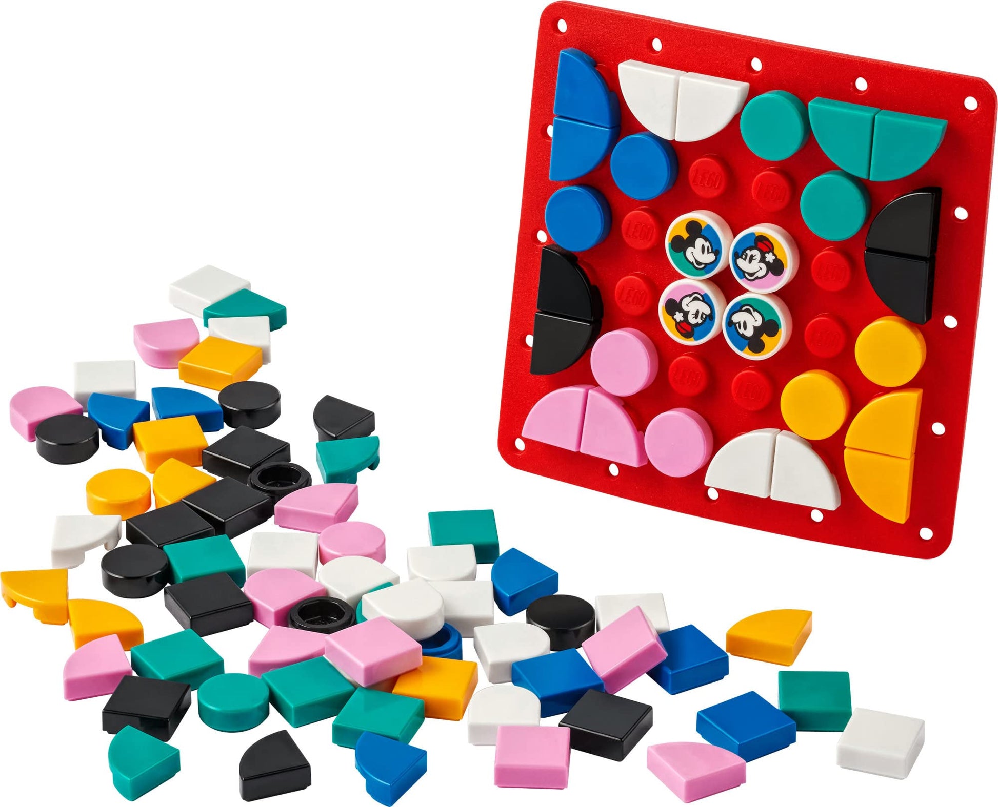 LEGO DOTS Disney Mickey and Minnie Mouse Stitch-On Patch 41963, DIY Toy Badge Making Kit to Decorate Clothes, Backpacks and More, Craft Kit for Kids