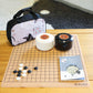 SongYun Portable Go Game Set Reversible 19x19 / 13x13 Faux Leather Foldable Game Board with Single Convex Ceramic Stone 361pcs and Plastic Go Bowls, 2