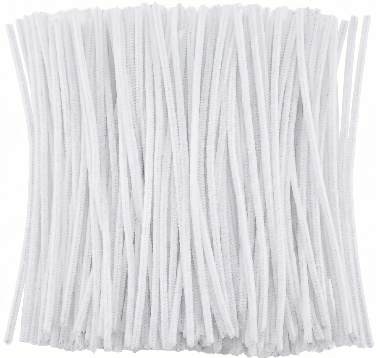 White Pipe Cleaners Crafts (100 Pack) Chenille Stems for DIY Art Decorations Creative (6 mm x 12 Inch)