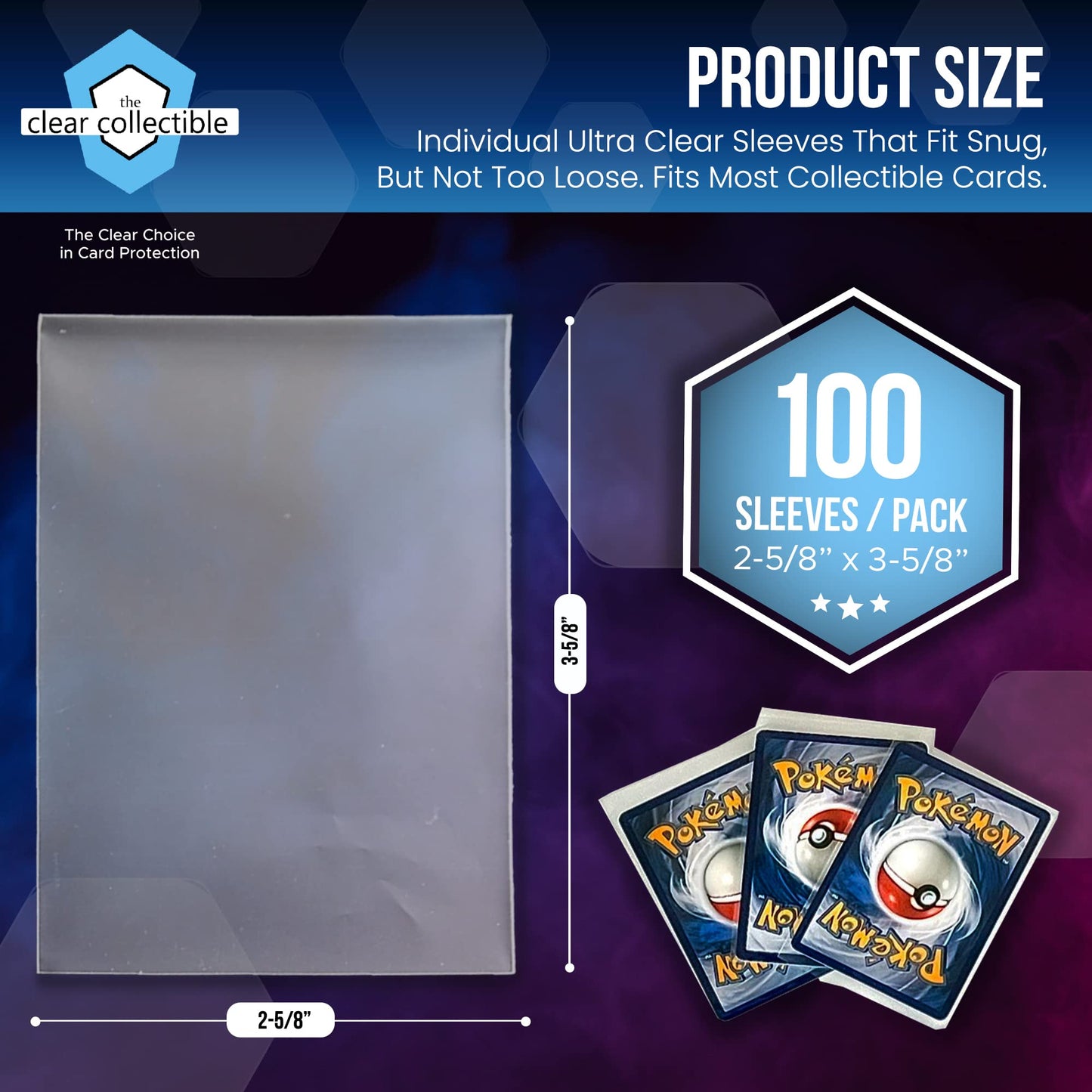 Penny Sleeves for Trading Cards - 3,000 Count - 2-5/8" x 3-5/8" (67mm x 92mm) - Clear Trading Card Sleeves for Baseball, Football, Basketball, Soccer