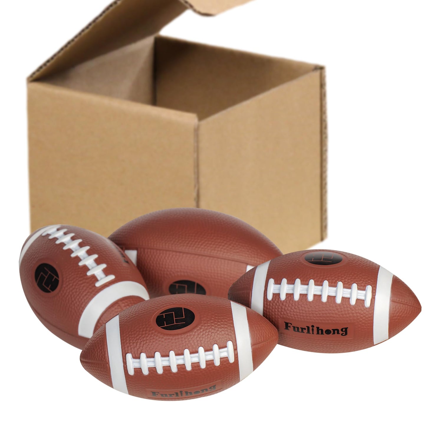 Furlihong 6" Mini Training Footballs, Only for 389BH Football Machine, 4 per Pack
