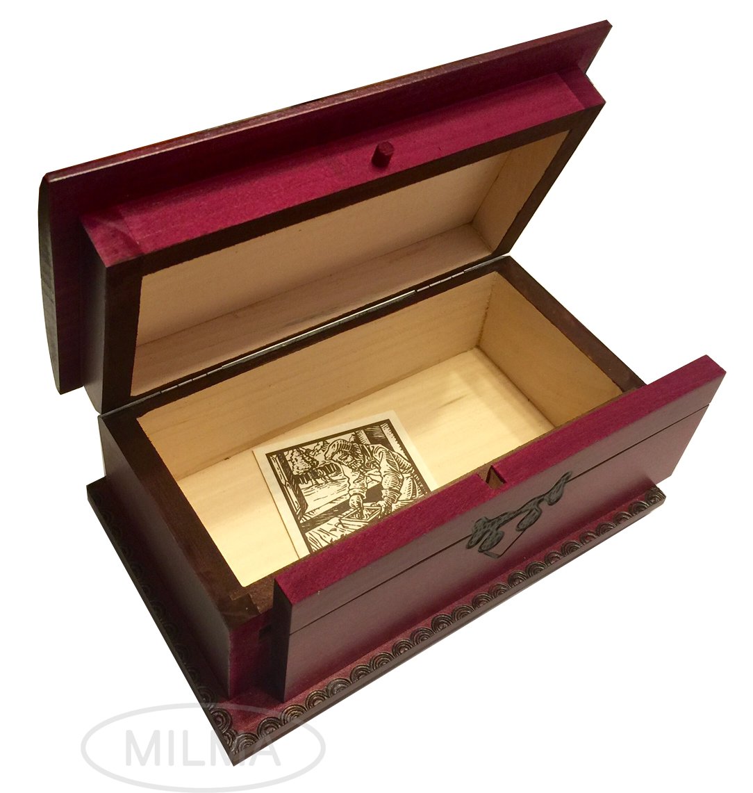 Decorative Wooden Chest Box Trick Secret Opening Puzzle Box Celtic Handcrafted Jewelry Keepsake Made in Poland