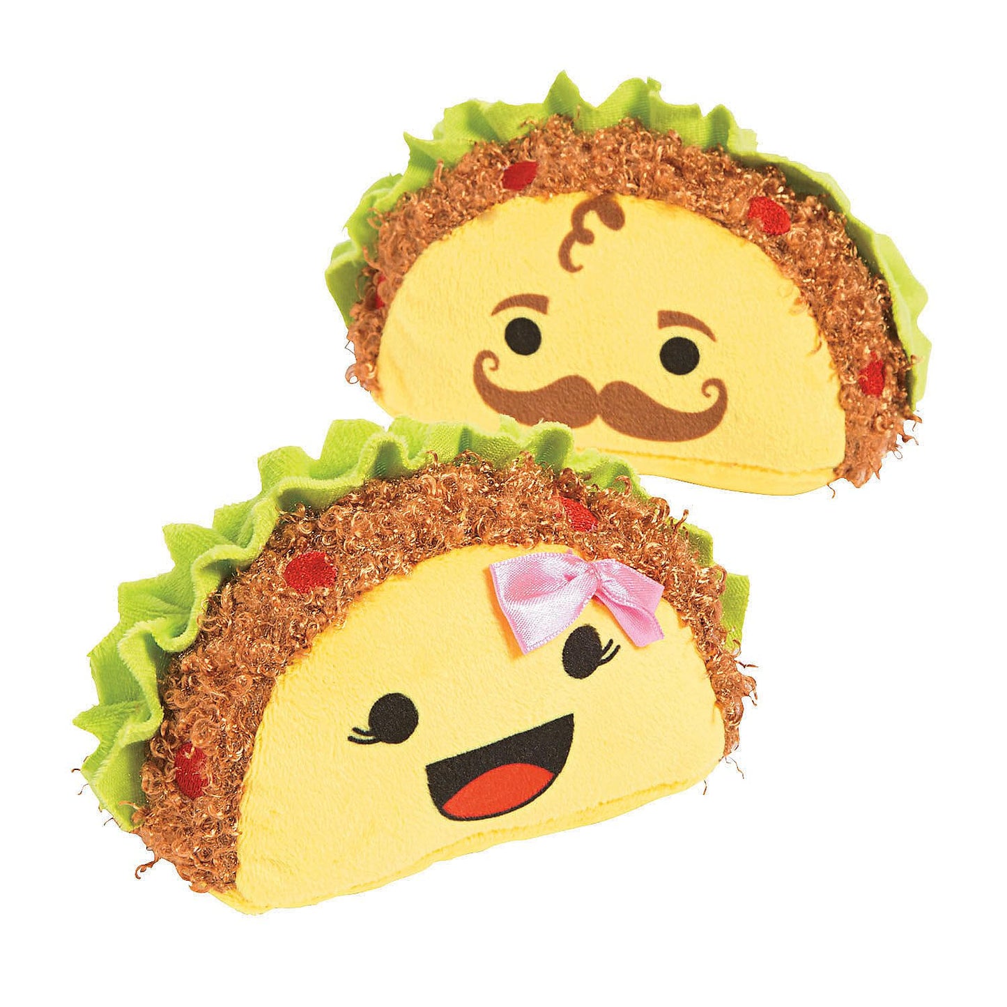 Fun Express Taco Plush Set of 12 - Cute Small Stuffed Animals Food Plushies for Taco Party Decorations | Fiesta Party Favors & Mexican Toys for Kids