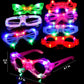 24 Packs LED Glasses for kids Glow in the dark Party Supplies ,6 LED 6 Shapes Light up Party Glasses Flashing Glow Party Favor Toys Bulk for Kids