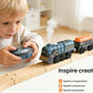 Remote Control Steam Train for Wooden Tracks - RC Train Set with Realistic Smoke, Lights & Sound, Motorized Toy Train Compatible with Thomas