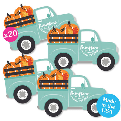 Big Dot of Happiness Happy Fall Truck - Decorations DIY Harvest Pumpkin Party Essentials - Set of 20