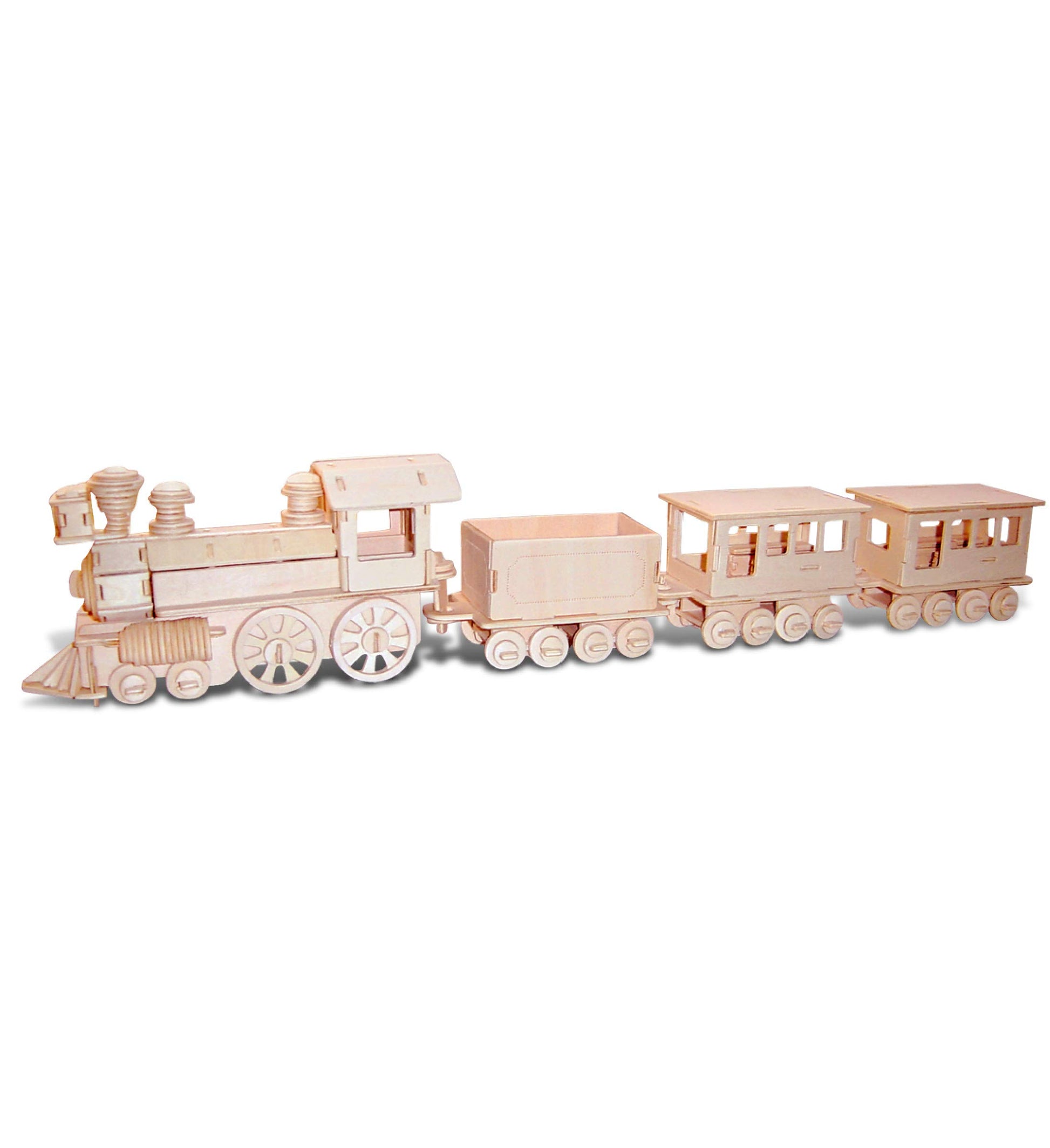 Puzzled 3D Puzzle Train Wood Craft Construction Model Kit, Fun Unique & Educational DIY Wooden Toy Assemble Unfinished Craft Hobby Classic Train