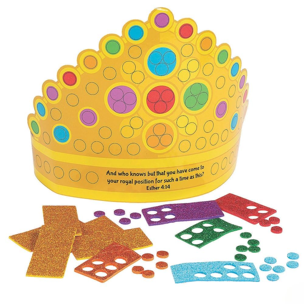 Queen Esther Mosiac Crown Craft Kit - Crafts for Kids and Fun Home Activities