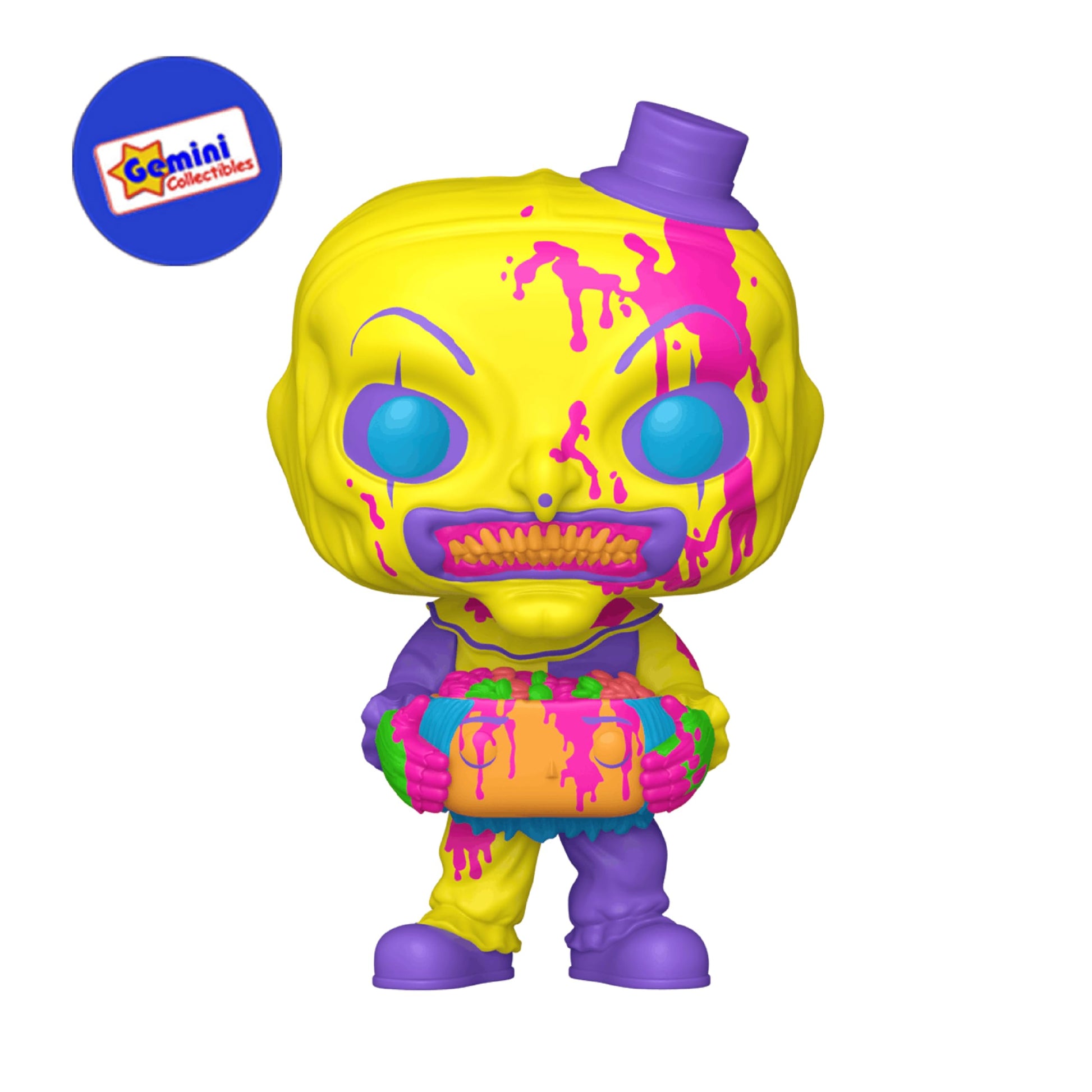Funko Pop! Movies: Terrifier - Art The Clown with Head (Blacklight) #2049 - Gemini Collectibles Exclusive