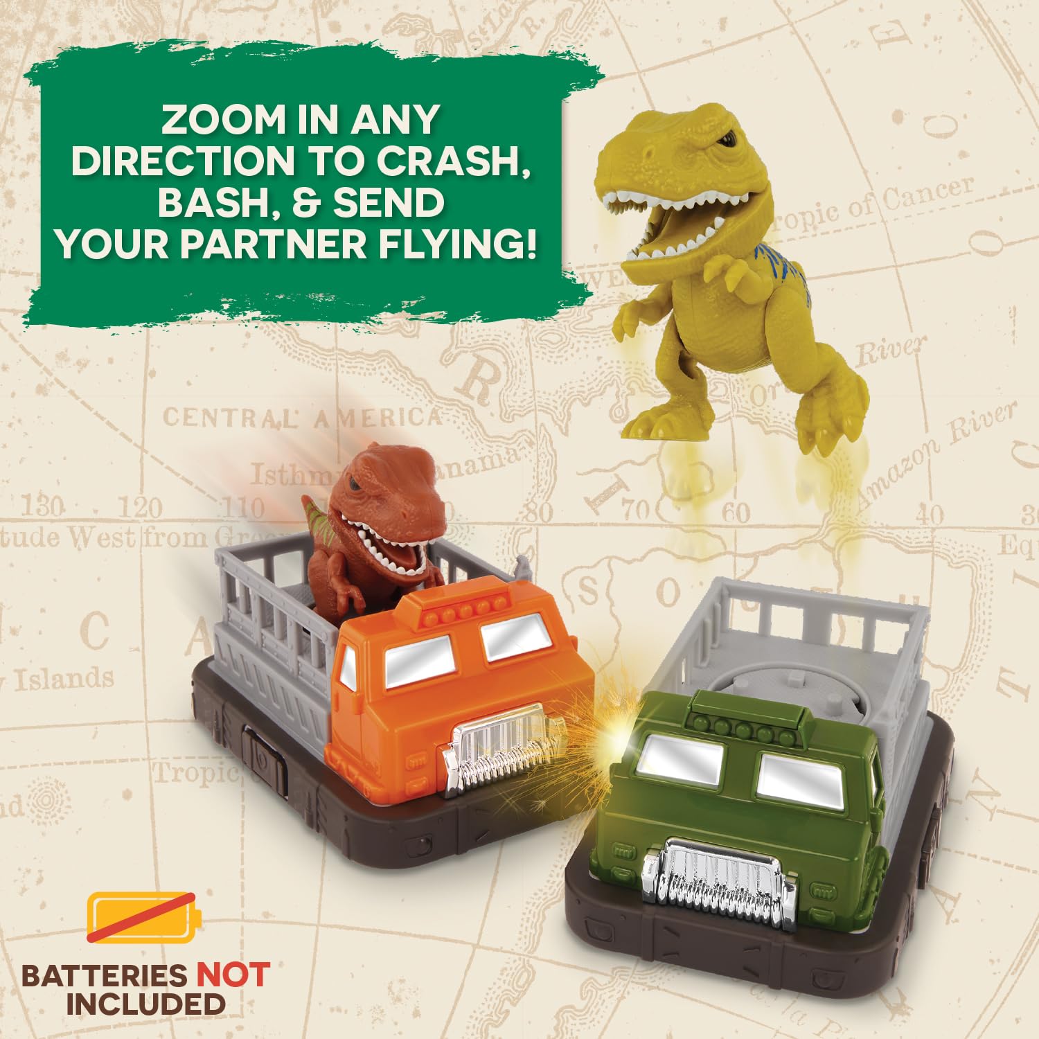 Terra by Battat RC Bumper Cars Tarbosaurus Dino Duel, Set of 2, Vehicles