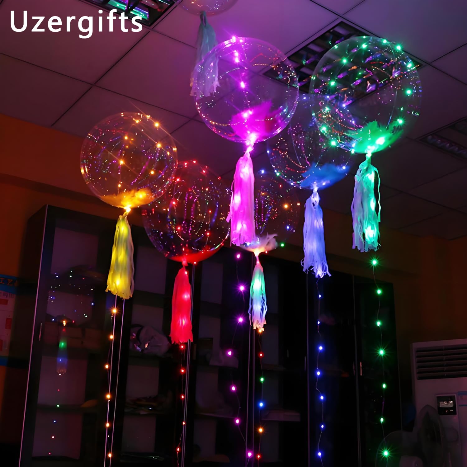Bobo Balloons 25 Packs, 24 Inch Helium Style Transparent Bubble Bobo Balloons for LED Light Up Balloon, Gifts for Christmas,Wedding,Birthday Party