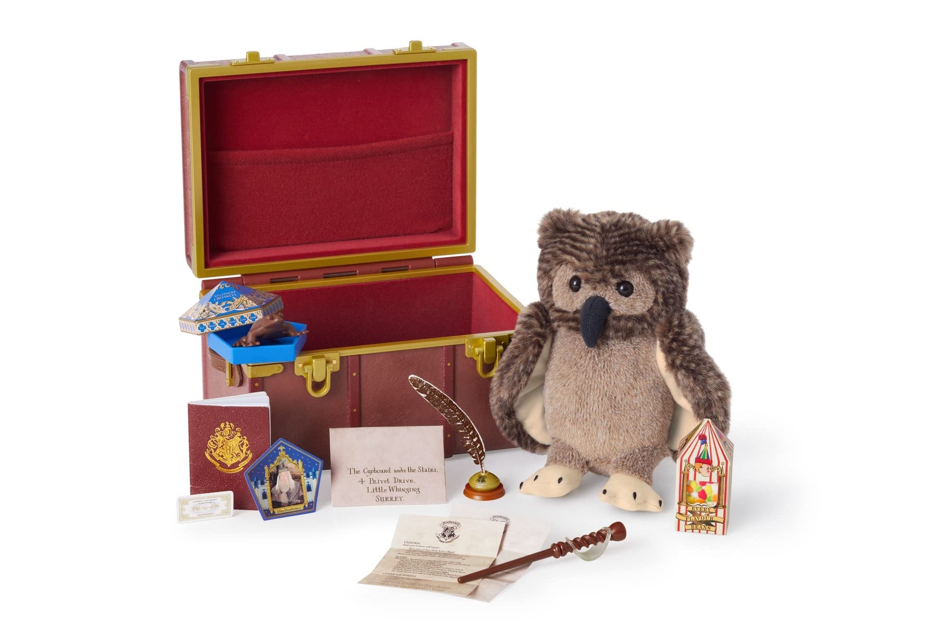 American Girl Harry Potter 18-inch Doll Hogwarts Playset with Plush Owl, Wand, Train Ticket, and Inkwell, For Ages 6+