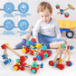 LOVELAND Wooden Nut & Bolt Building Toy for Kids Montessori STEM Construction Set with Tools, Educational Building Blocks for Toddlers Ages 3+ (Boys