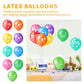 50pcs 12inch Happy Birthday Balloons for Men&Women, Assorted Balloons for Party, Beautiful Flowers Printed Decoration (Birthday)