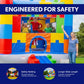 HeroKiddo 12ft Block Party Inflatable Bounce House Dual Lane Slide with Blower
