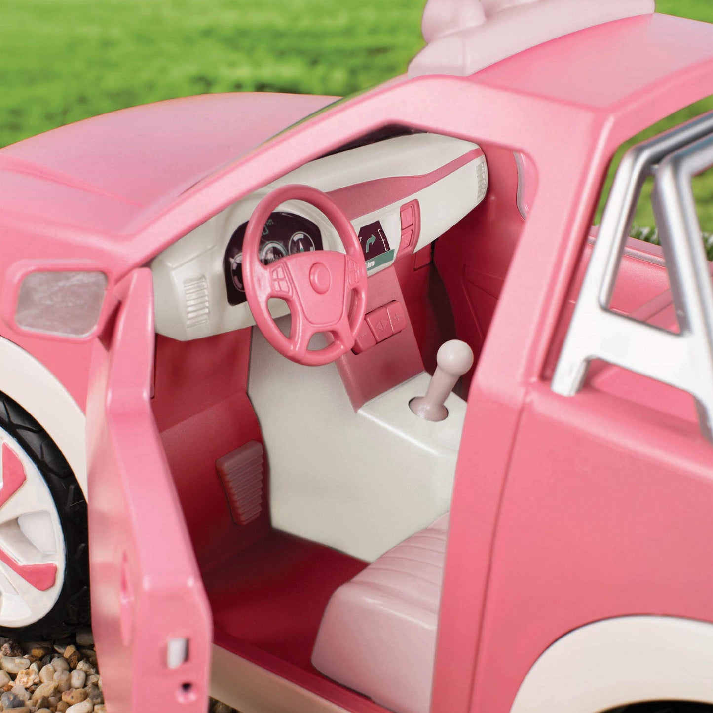 Lori - Pick - Up Truck for Mini Dolls - Pink Car for 6-Inch Dolls - Real Radio & Trailer Hitch - Music & Lights - 3+ Years- Ride & Shine Pickup Truck