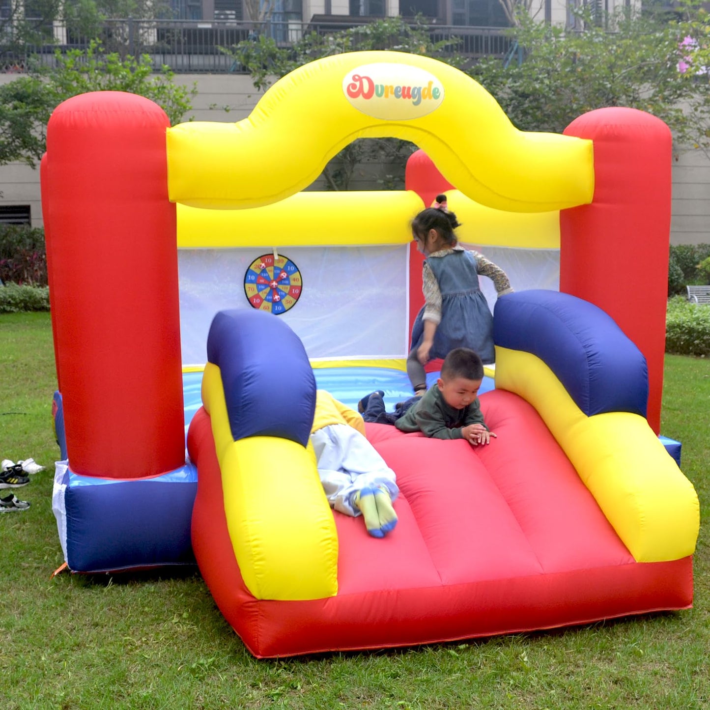 Bounce House, Inflatable Bouncer with Air Blower and Slide, Jumping Castle