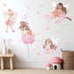 Fairy Wall Decals Pink Butterfly and Flower Wall Sticker for Girls Bedroom Baby Kids Room Perfect for Childrens Day Birthday Party Favors Wall Decor