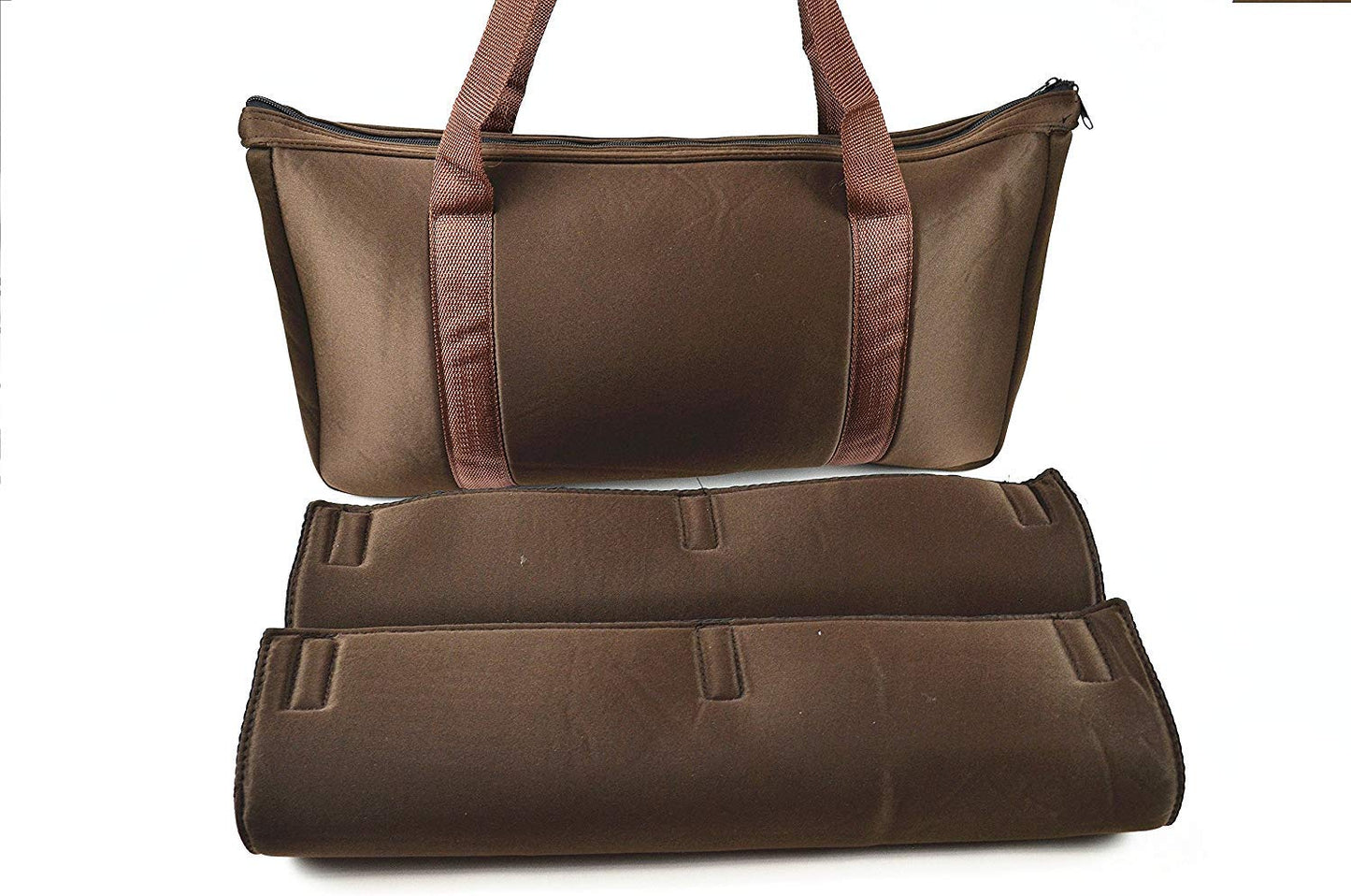 HNDTEK American Mahjong,Western Mahjong Set Soft Carry Bag with 2 Pcs Combo Racks and Tiles Holder (Trays) Wrapper. (Coffee)