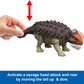Mattel Jurassic World Rebirth Wild Roar Dinosaur Toy, Posable Ankylosaurus Figure, Tail Controlled Head Butt & Multi Attack & Sound, Digital Play