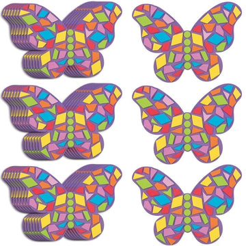 Fun Express Mosaic Foam Butterfly Craft Kit 24 Pieces - Arts and Crafts for Kids Ages 8-12 | Foam Stickers Art Supplies for Girls 6-8 | Spring Crafts