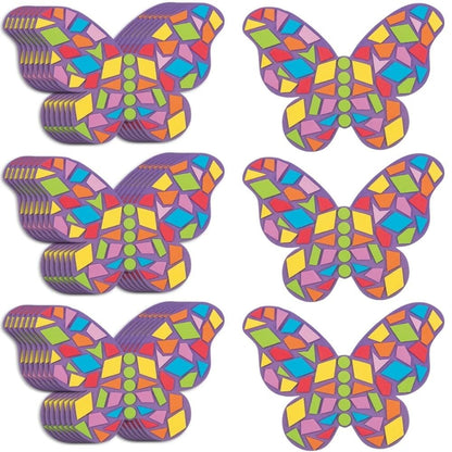 Fun Express Mosaic Foam Butterfly Craft Kit 24 Pieces - Arts and Crafts for Kids Ages 8-12 | Foam Stickers Art Supplies for Girls 6-8 | Spring Crafts