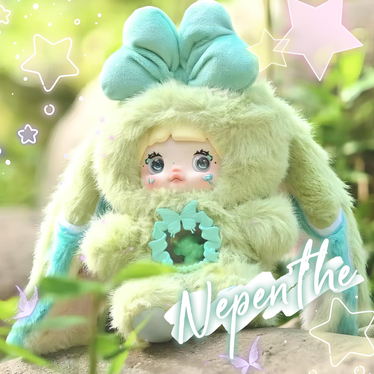 Mckkymi Plush Blind Box,Kawaii Nommi Fantasy World Series Stuffed Blind Box Doll 1PC,Unique Designs Keychain & Bag Charm,Cute Anime Vinyl Plushies