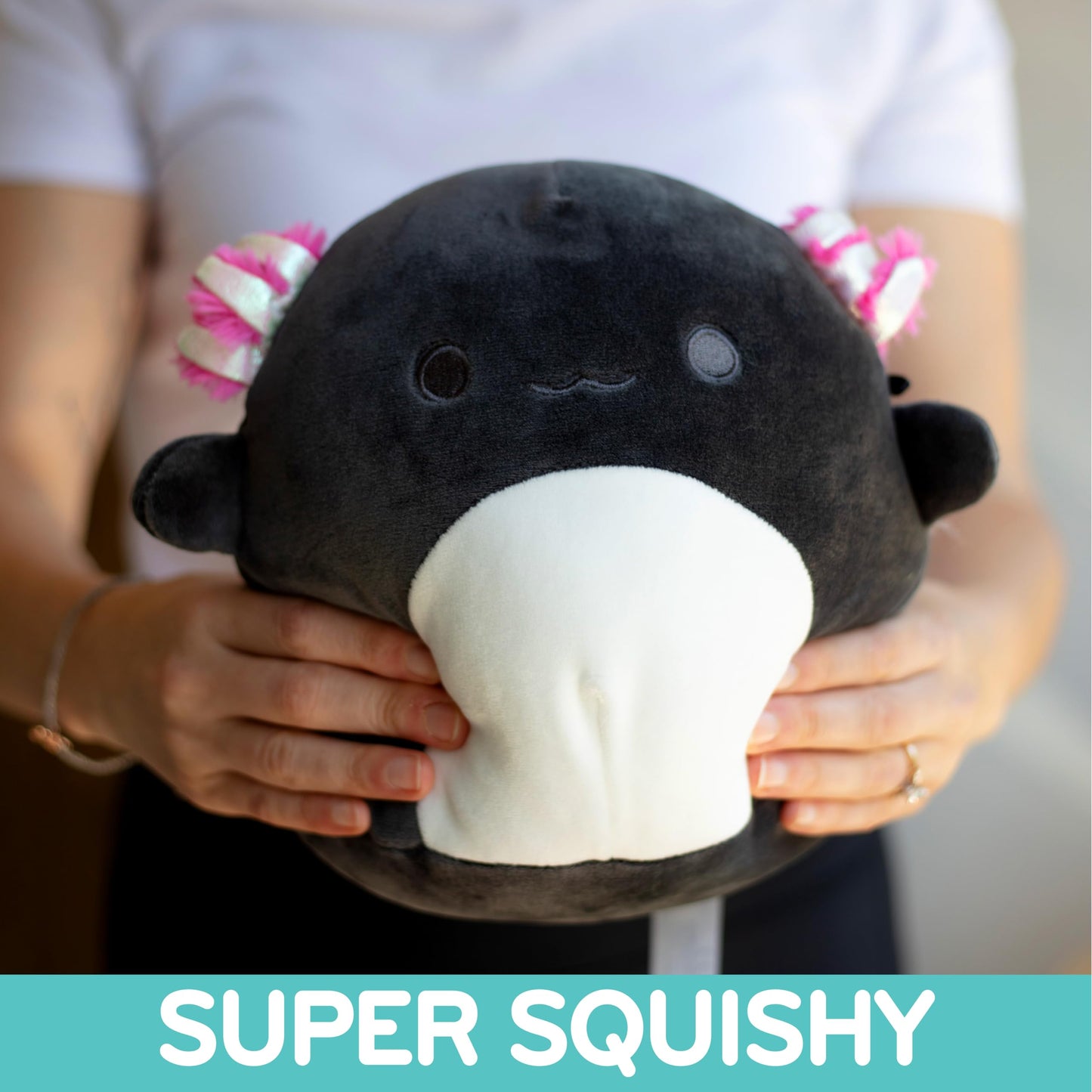 Squishmallows Original 8 Inch Jaylen The Black and Pink Axolotl - Official Jazwares Plush - Soft, Cuddly Collectible Lizard Fish Stuffed Animal Toy