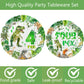 208 Pcs Dinosaur 4th Birthday Party Supplies, Green Dino Roar I'm Four Birthday Decorations, 20 Serves Include Plates, Cups, Napkins, Tablecloth, Cake