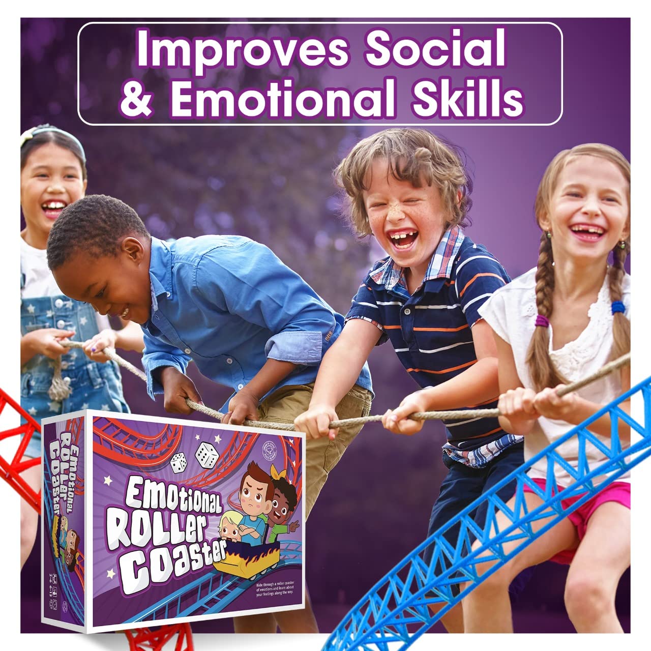 Emotional Rollercoaster | Anger Management Board Game For Kids & Families | Therapy Learning Resources | Anger Control Card Game | Emotion Board Games