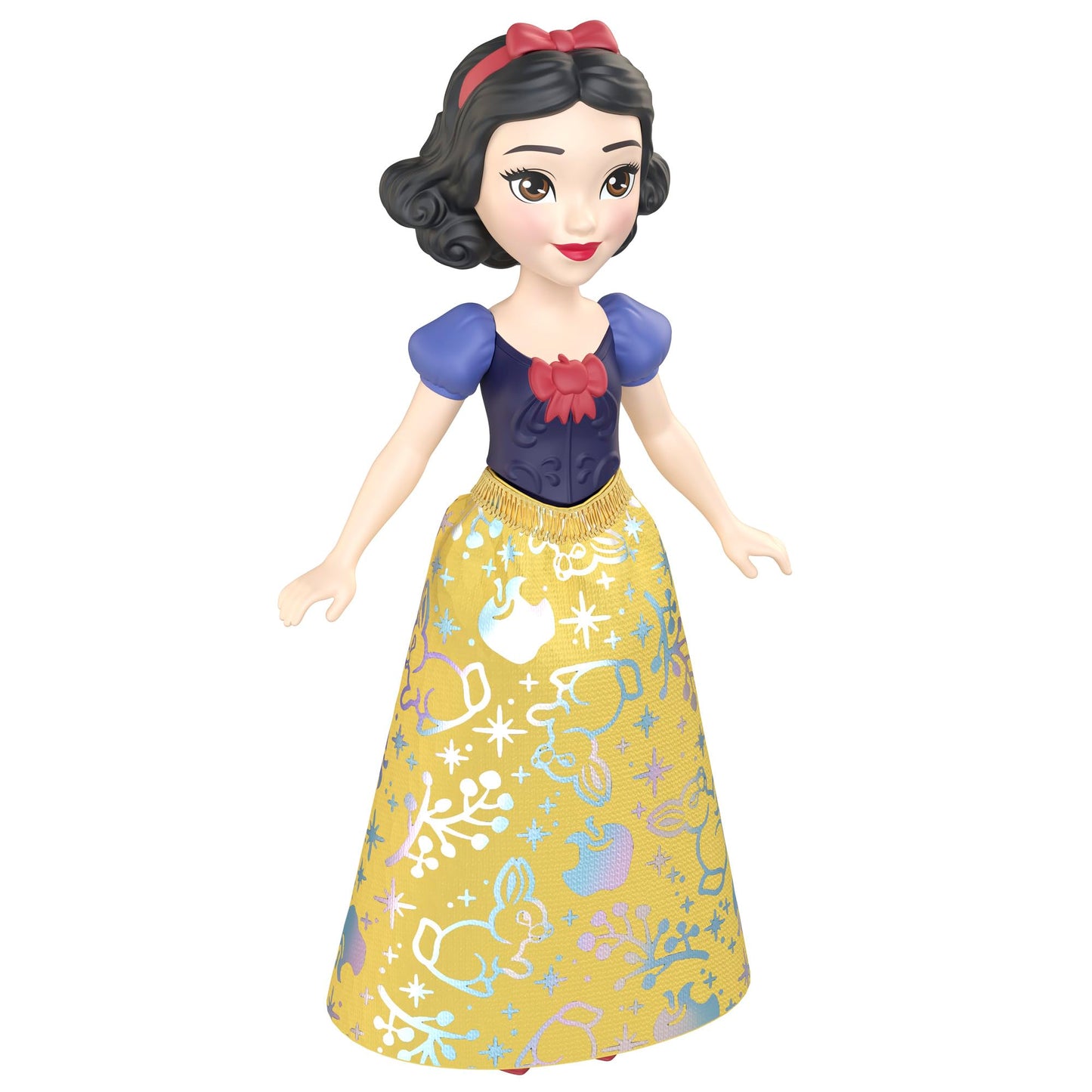 Disney Princess Snow White Small Doll - Inspired by Snow White and the Seven Dwarfs - 9 cm Moving Mini Doll with Removable Soft Skirt - MTHLW69