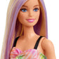 Barbie Fashionistas Doll #190 with Purple-Streaked Blonde Hair, Romper Dress, Yellow Wedge Sneakers & Bracelet Accessory