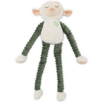 Patchwork Pet: Muttley Series - Lily Lamb - 24" Plush Dog Toy, Floppy Limbs Green-White Animal, Squeakers, Reinforced Fabric, Carry-Snuggle-Chew-Play