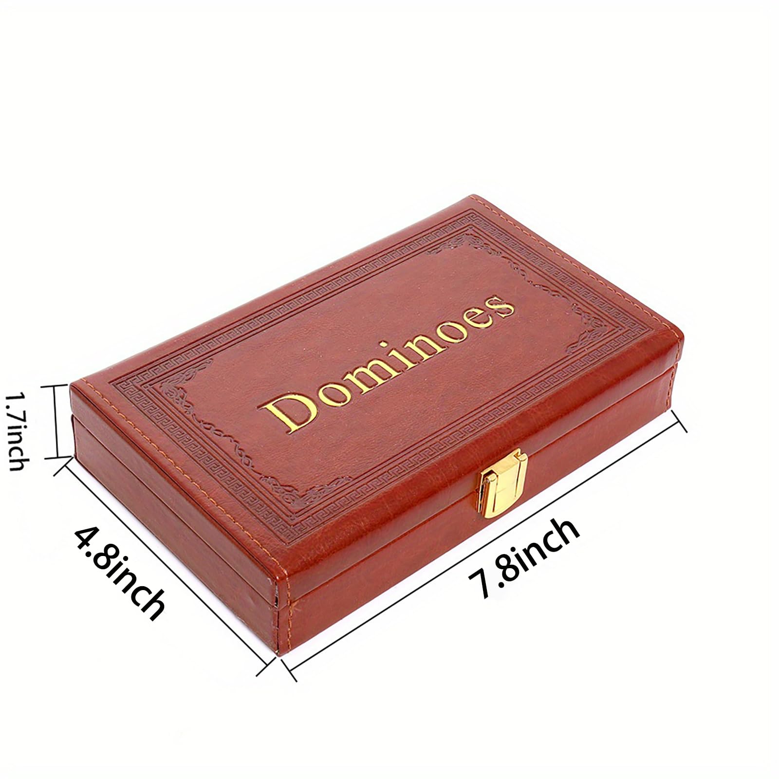 Strategyify Double 6 Dominoes Set with Spinners - 28 Ivory Tiles in Brown Leatherette Case, Classic Family Game for Adults, Portable Travel Gift Set