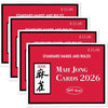 Mah Jong 2026 Cards Official Revision - Large Size mah Jong Card - 4Pcs