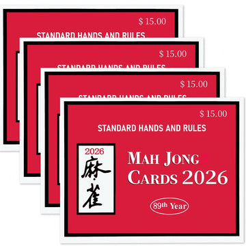 Mah Jong 2026 Cards Official Revision - Large Size mah Jong Card - 4Pcs