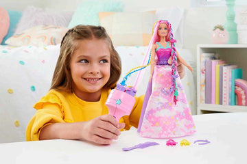 Barbie -Doll Magical Braided Hair Rainbow Hair Extensions Twist Tool Accessories JCW55